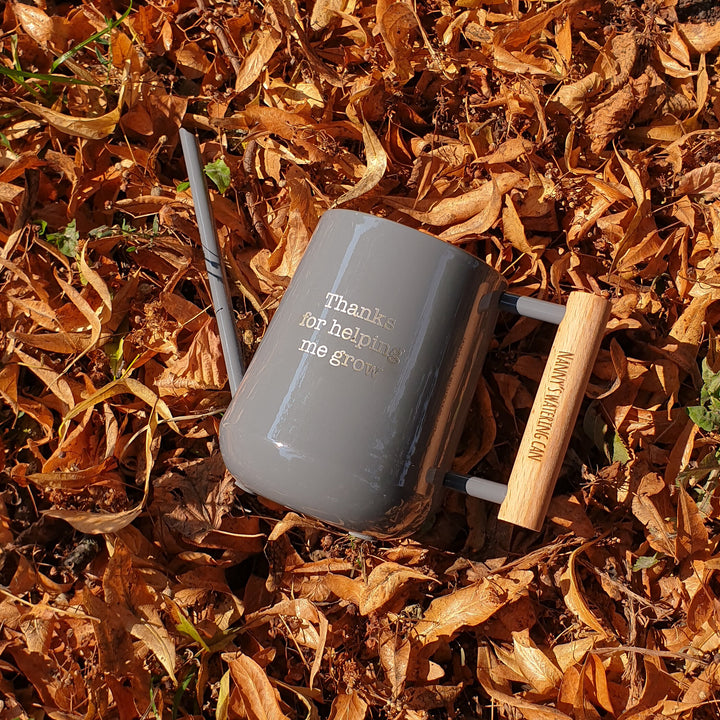 Sleek Personalised Wooden Handled Watering Can