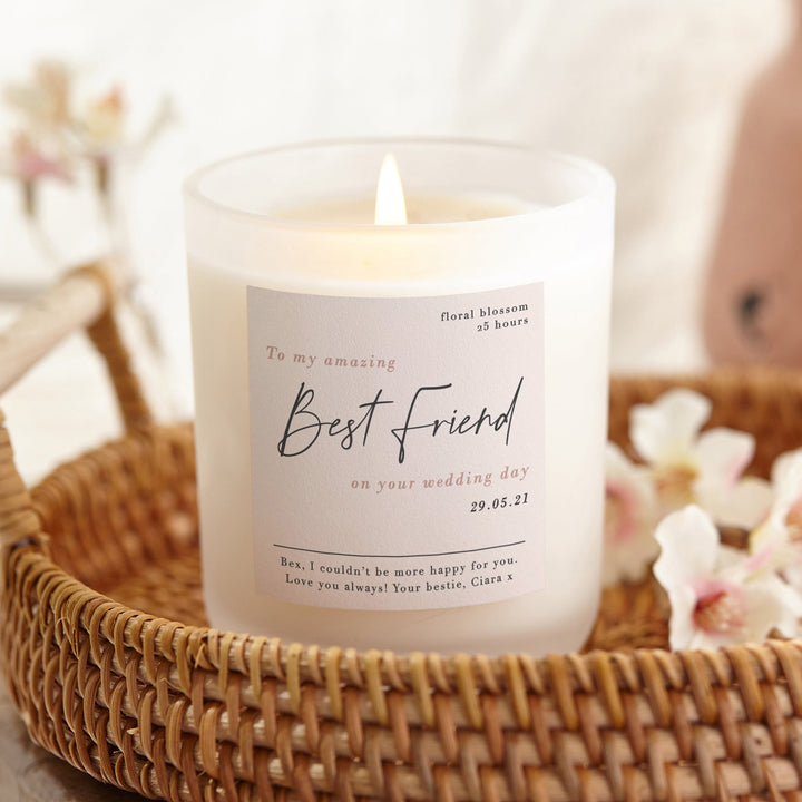 Personalised Wedding Candle for Best Friend