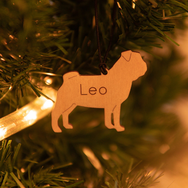 Personalised Wooden Dog Christmas Decorations