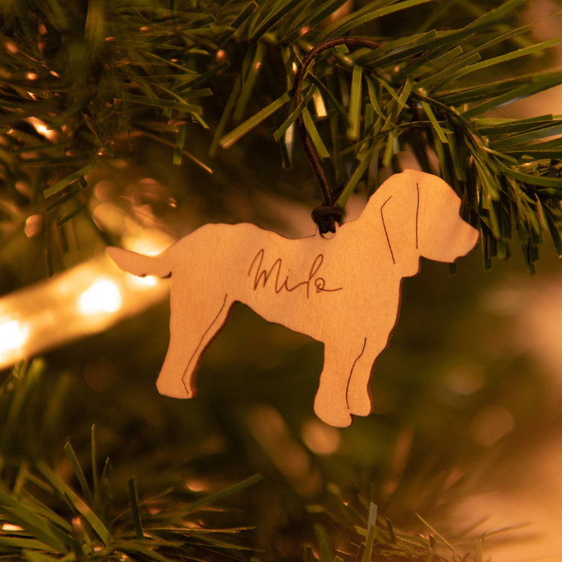 Personalised Wooden Dog Christmas Decorations