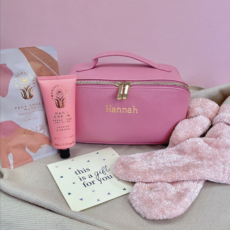 Personalised Open Flat Washbag Beauty Gift Set