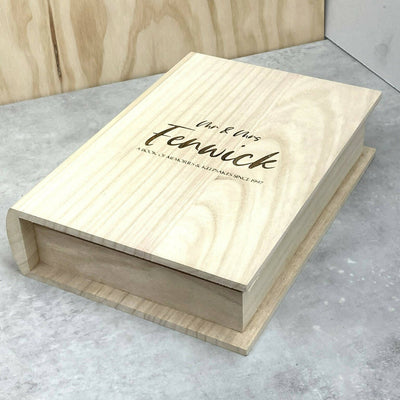 Personalised Wooden Book Keepsake Box