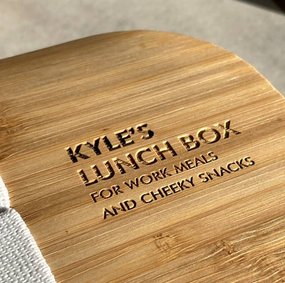 Personalised Lunch Box With Wooden Lid