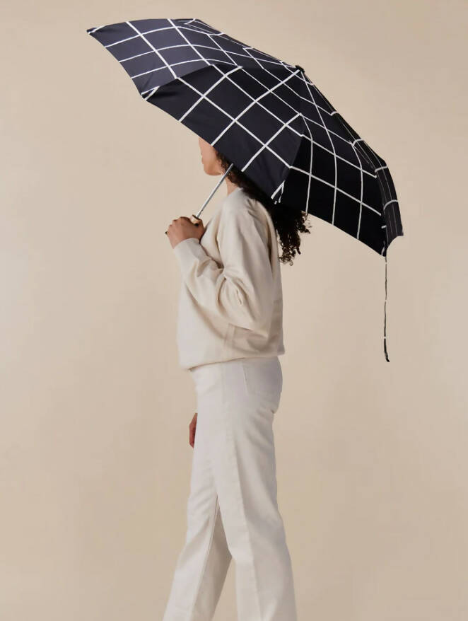 Black Grid Eco-Friendly Umbrella