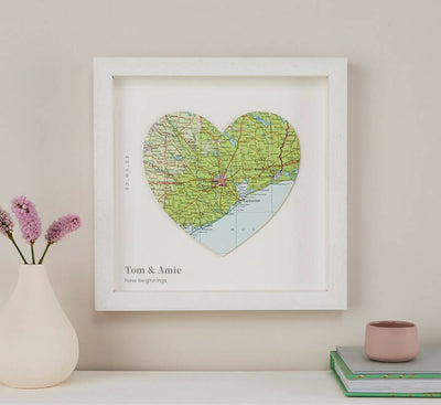 Personalised Map Location Heart Frame