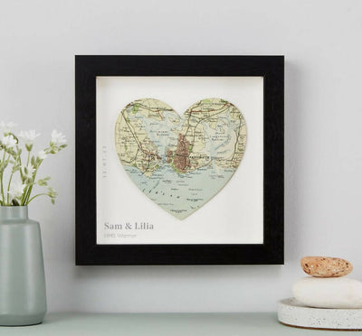 Personalised Map Location Heart Frame