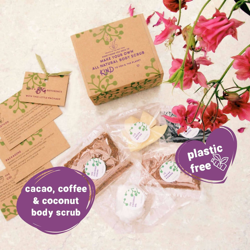 Organic Vegan Coffee & Cacao Body Scrub Kit