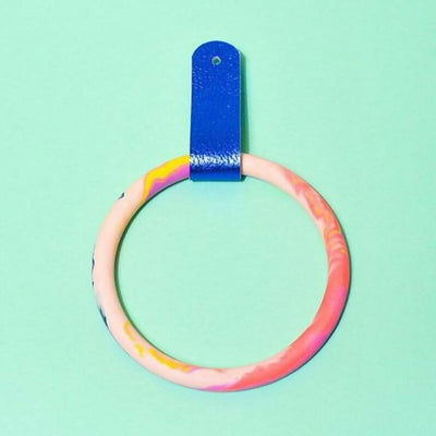 Marbled Towel Ring & Leather Strap