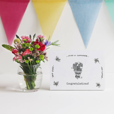 'Congratulations' Fresh Flower Botanical Posy Gift Box