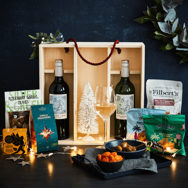 The Wine & Nibbles - Wooden gift box