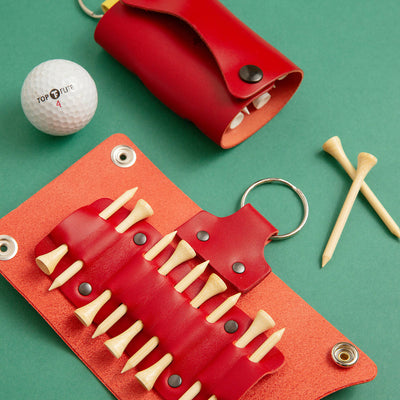 Personalised Leather Golf Tee Case - "T-Frog"