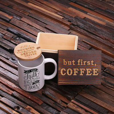 Personalised Coffee Mug, Lid & Custom Tea Box