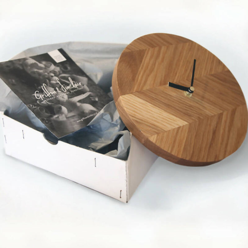 Herringbone Style Wooden Clock