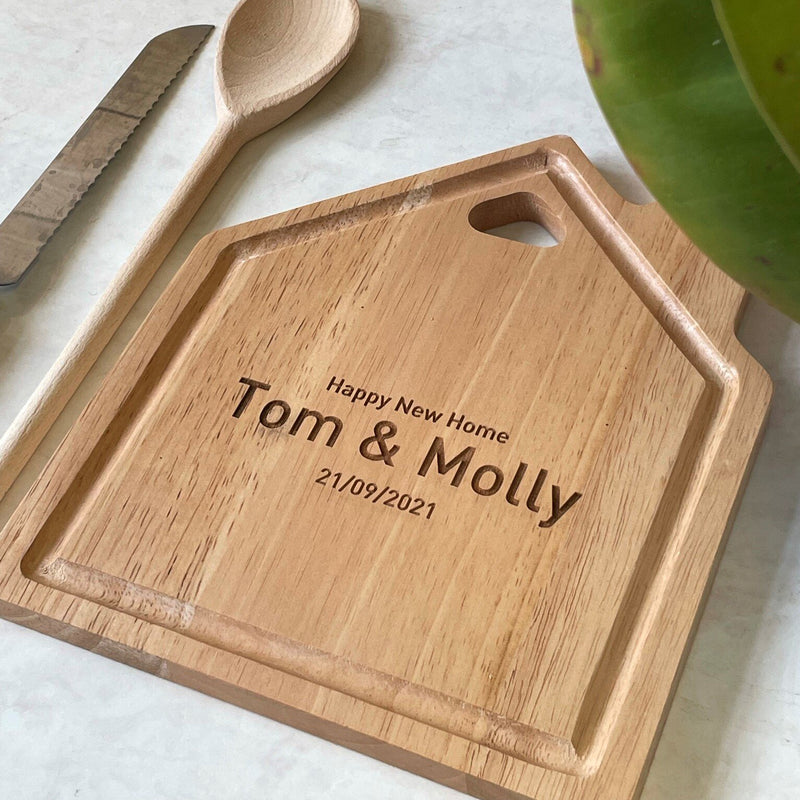 Personalised Wooden House Chopping Board