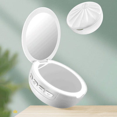 Portable LED Vanity Mirror And Bluetooth Speaker