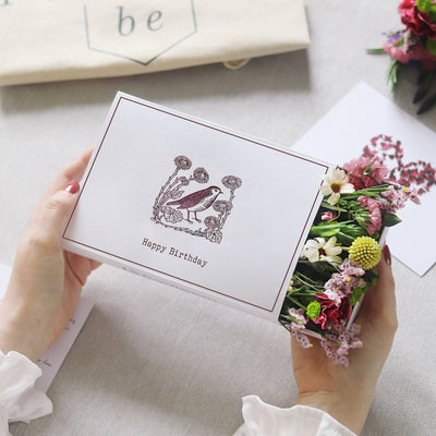 'Happy Birthday' Fresh Flower Botanical Posy Gift Box