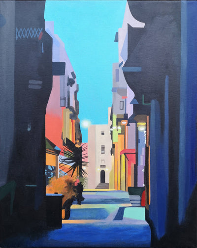 Street at Dusk Original Painting & Giclée Print