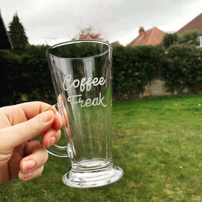 Bespoke Etched Tea/Coffee Glass Mugs