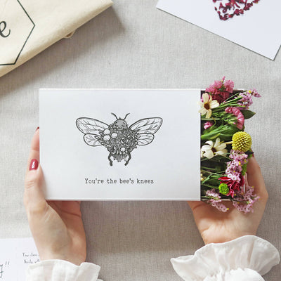 'You're the Bee's Knees' Fresh Flower Botanical Posy Gift Box