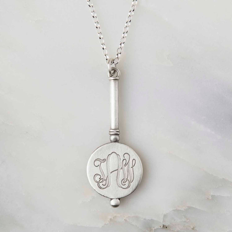 Personalised Sterling Silver Necklace Engraved With Three Initials