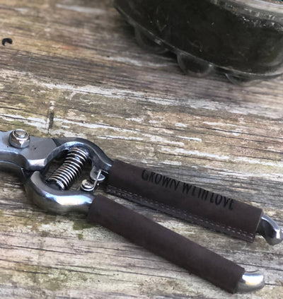 Personalised leather handled secateurs