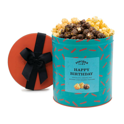 Happy Birthday Gourmet Popcorn Gift Tin