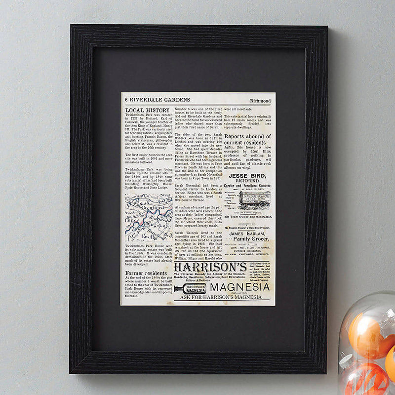 Personalised Home History Print