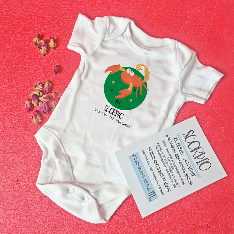 Personalised Zodiac Babygrow With Every Star Sign