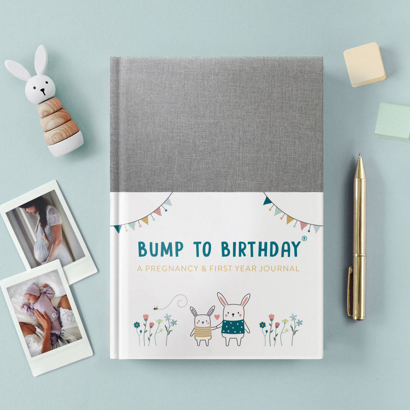 Bump to Birthday, pregnancy and first year journal (foil & fabric)