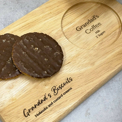 Personalised Wooden Coffee And Biscuits Tray