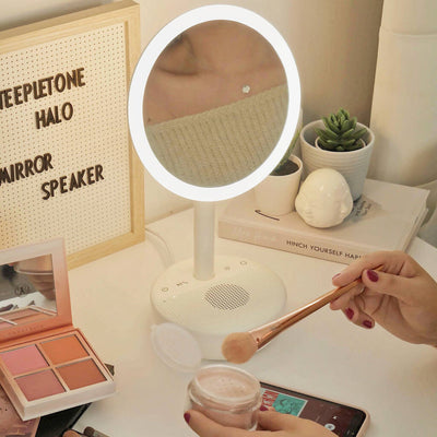 Halo Makeup Mirror And Bluetooth Speaker