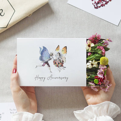 'Happy Anniversary' Fresh Flower Botanical Posy Gift Box