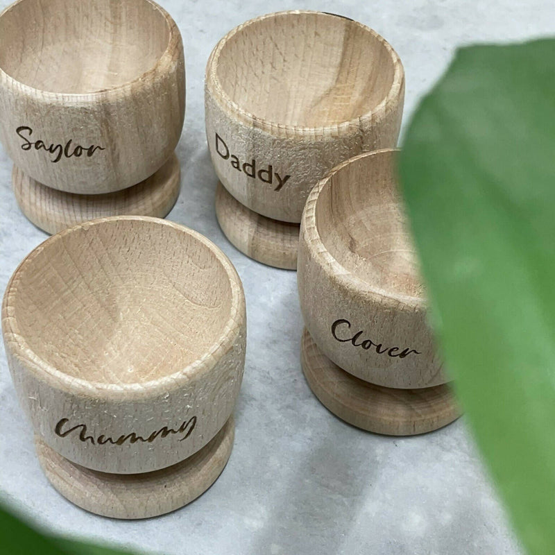 Personalised Wooden Egg Cups