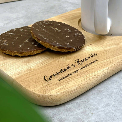 Personalised Wooden Coffee And Biscuits Tray