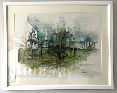 Limehouse Reach - Original Watercolour - 70 x 85cm - Framed