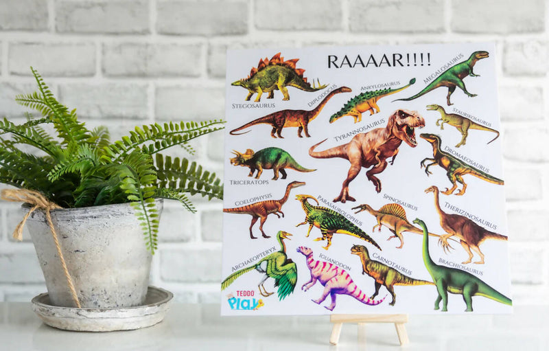 RAAR! Dinosaurs portable Educational Poster Board