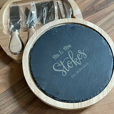 Personalised Slate Cheese Board and Knife Set