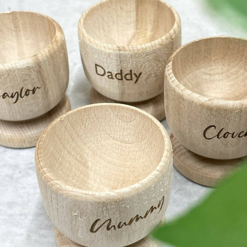 Personalised Wooden Egg Cups