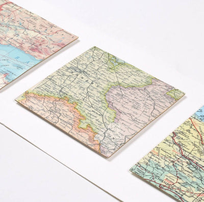 Three Squares Personalised Map Location Print