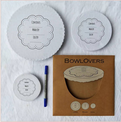 Set of Three Write On Wash Out Cotton Bowl Covers