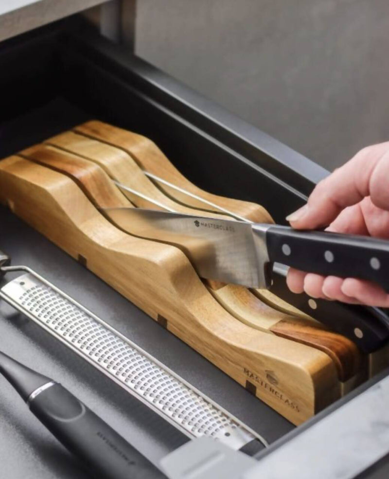 Personalised Acacia Wooden in Drawer Knife Block