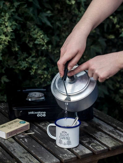 Happy Camper - Engraved Enamel Mug