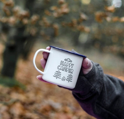 Happy Camper - Engraved Enamel Mug