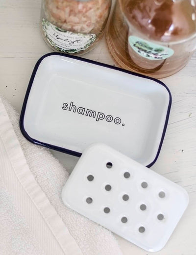 Shampoo - Engraved Enamel Soap Bar Dish