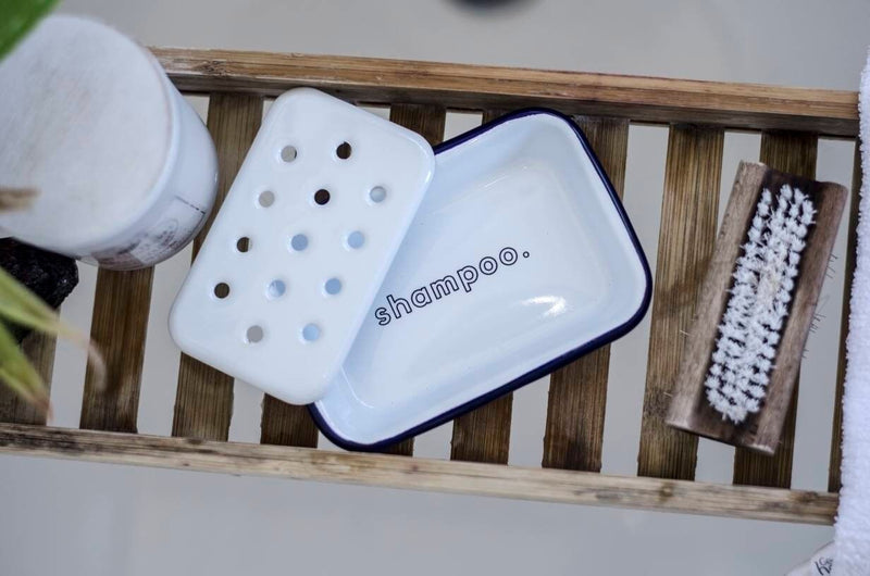 Shampoo - Engraved Enamel Soap Bar Dish