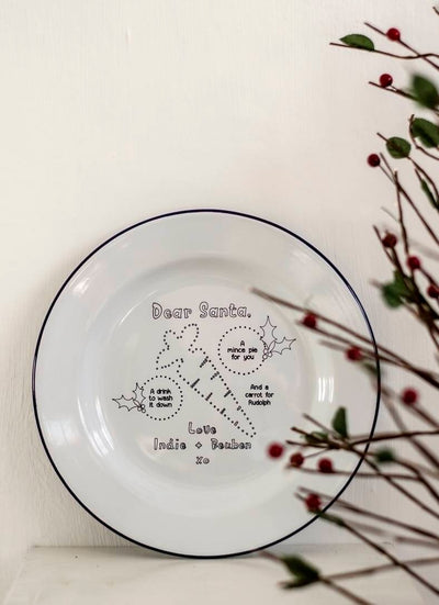 Personalised Enamel Christmas Plate