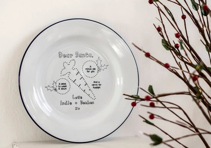 Personalised Enamel Christmas Plate