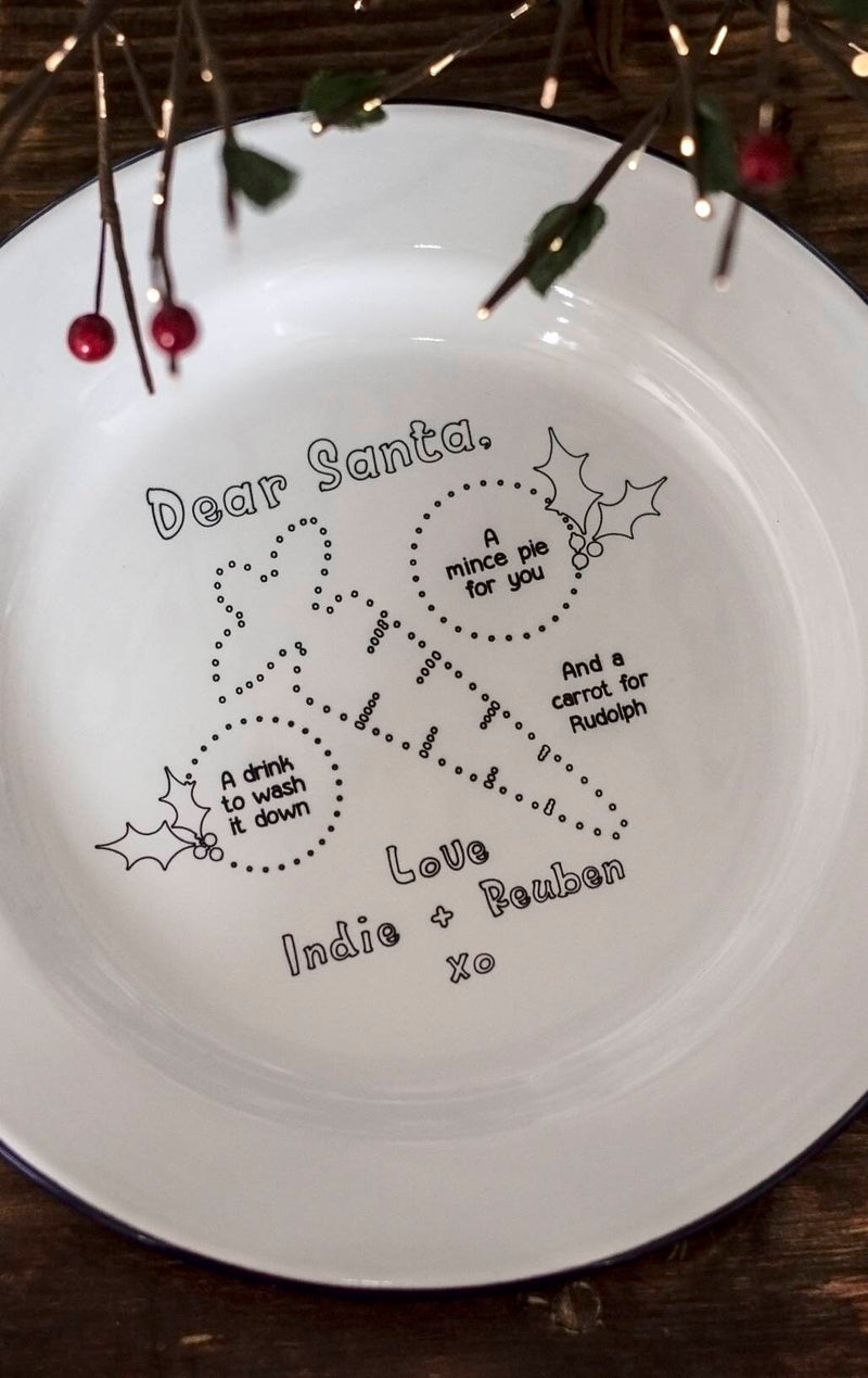 Personalised Enamel Christmas Plate