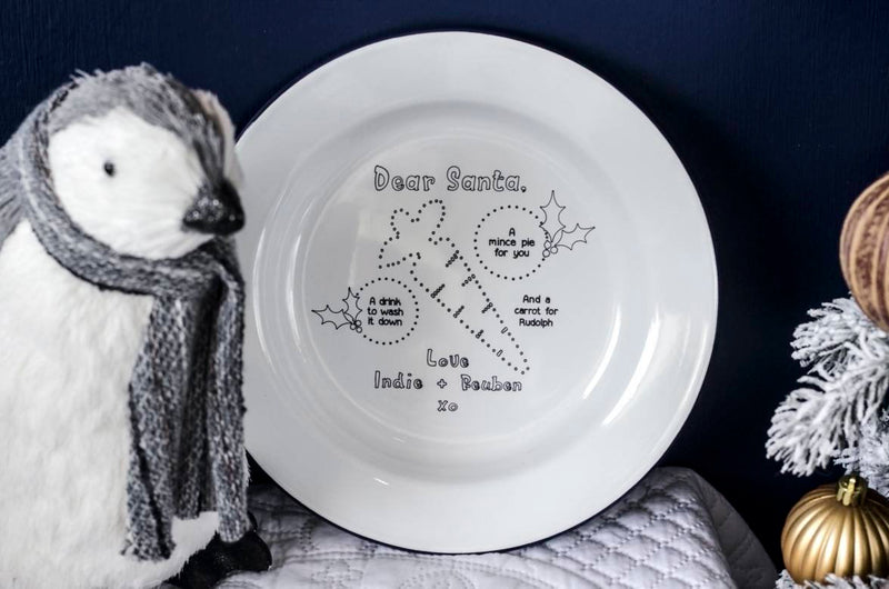 Personalised Enamel Christmas Plate