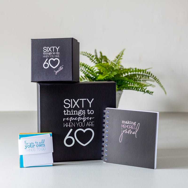 60th Birthday gift | Sixty Things to do when you are 60 Memory Bundle